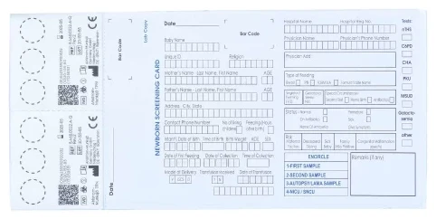 Dried Blood Spot Card